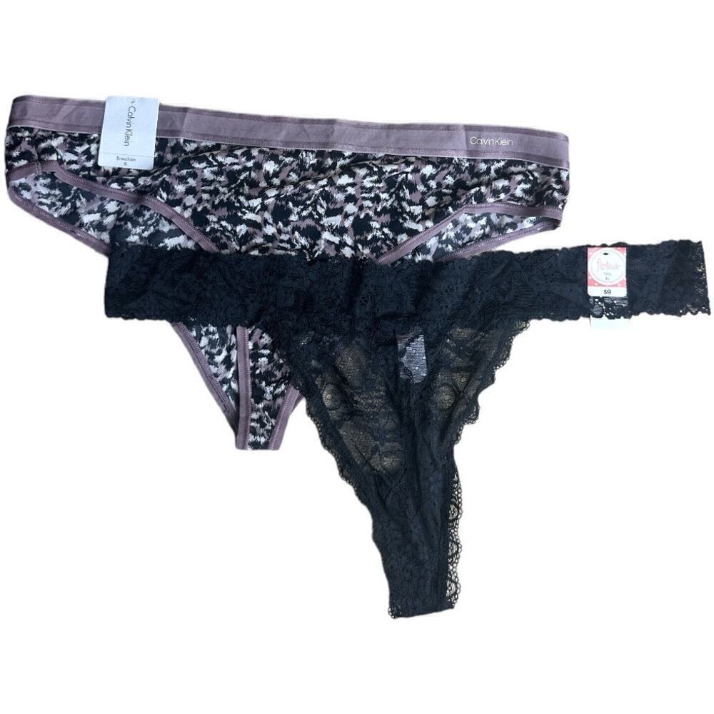 Calvin Klein & Flartitude Multicolor Set of 2 Panties Women's Size XL NWT